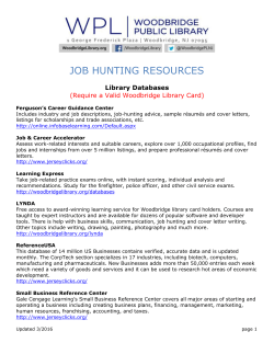job hunting resources - Woodbridge Public Library