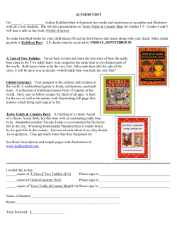 Author Kathleen Bart will present her works and experience as an