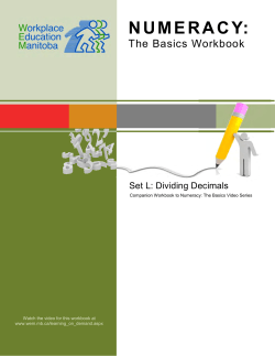 Numeracy: The Basics Workbook – Set L: Dividing Decimals