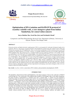 Optimization of DNA isolation and RAPD-PCR protocol of