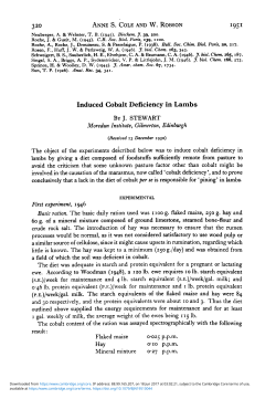 Induced Cobalt Deficiency in Lambs