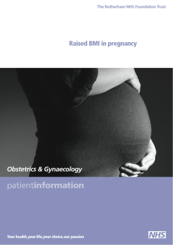 Raised BMI in pregnancy - Rotherham NHS Foundation Trust
