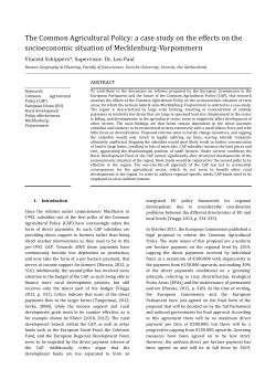 The Common Agricultural Policy: a case study on the effects on the