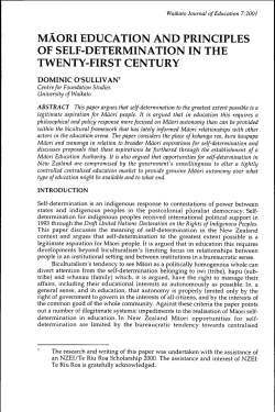 maori education and principles of self