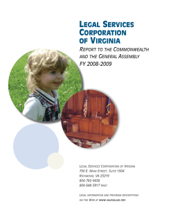 Legal Services Corporation of Virginia: Report to the