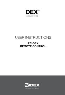 user instructions - Widex digital hearing aids