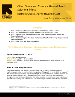 Client Voice and Choice Initiative / Ground Truth case study