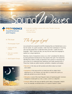 The language of grief - Providence Washington