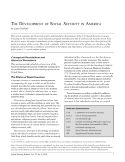 The Development of Social Security in America