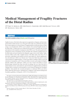 Medical Management of Fragility Fractures of the Distal Radius