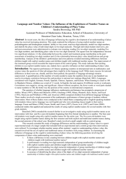 Language and Number Values: The Influence of the Explicitness of