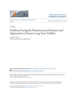 Problems Facing the Pharmaceutical Industry and Approaches to