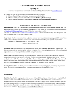 Casa Zimbabwe Workshift Policies Spring 2017
