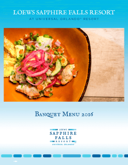 The Loews Meeting Complex Banquet Menu