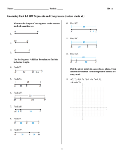 SFHS Geometry Unit 1 HW 1.2 Use Segments and Congruence.tst