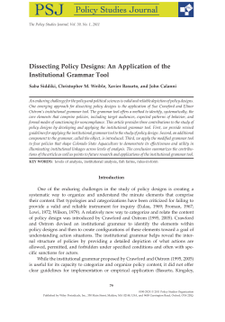 Dissecting Policy Designs - University of Colorado Denver