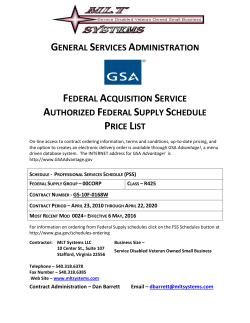 GENERAL SERVICES ADMINISTRATION FEDERAL