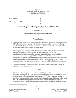 In re Scholarships.com, LLC Federal Trade Commission EPIC