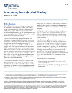 Interpreting Pesticide Label Wording