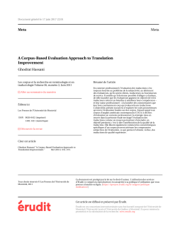 A Corpus-Based Evaluation Approach to Translation