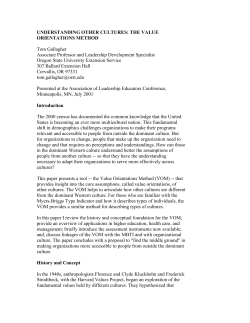 UNDERSTANDING OTHER CULTURES - Association of Leadership