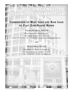 Combination of Wind Load and Rain Load on Flat (Low