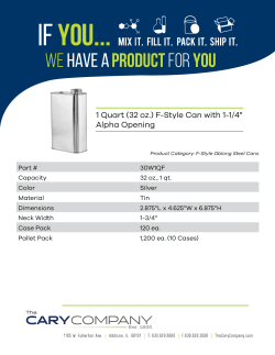 Spec: 1 Quart (32 oz.) F-Style Can with 1