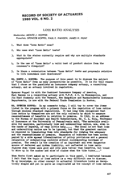 Loss Ratio Analysis - Society of Actuaries