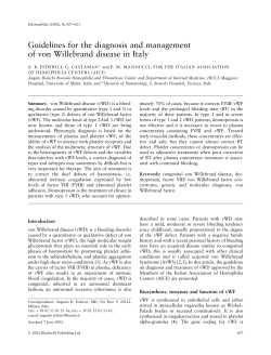Guidelines for the diagnosis and management of von