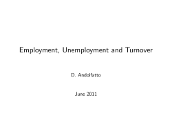 Employment, Unemployment and Turnover