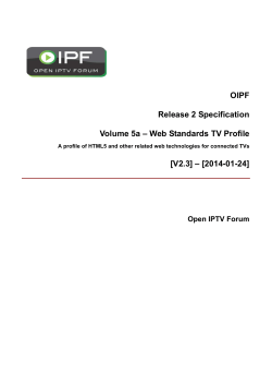 Open IPTV Forum - Release 2 Specification, Volume 5a