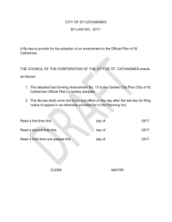 Official Plan amendment - City of St. Catharines