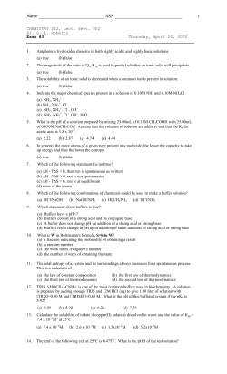 CHEMISTRY 212, Lect