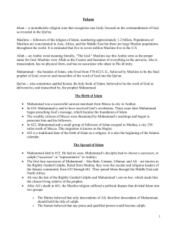Islam Notes - TeacherWeb