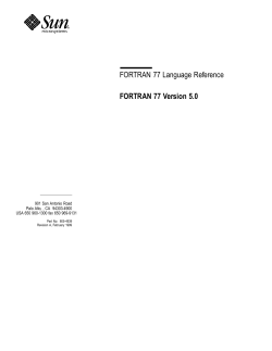FORTRAN 77 Language Reference