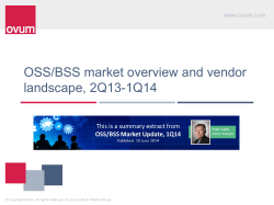 OSS/BSS market overview and vendor landscape, 2Q13