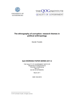 The ethnography of corruption: research themes in political