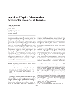 Implicit and Explicit Ethnocentrism: Revisiting the Ideologies of