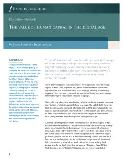 the value of human capital in the digital age
