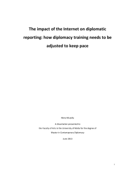 The impact of the Internet on diplomatic reporting: how diplomacy