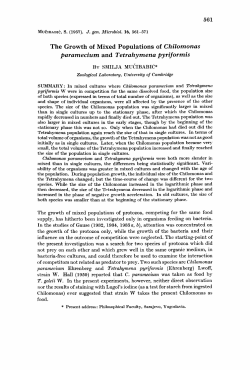 The Growth of Mixed Populations of Chilomonas paramecium and