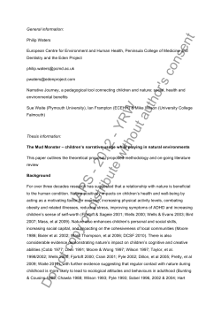 General information: Philip Waters European Centre for