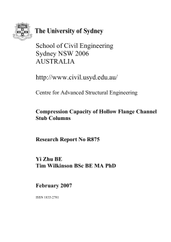 Compression Capacity of Hollow Flange Channel Stub Columns