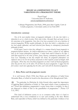 Introduction- summary 1. Bain, Peirce and the pragmatic maxim