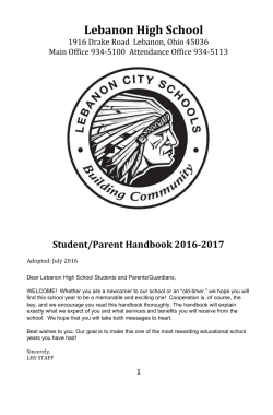 Lebanon High School Student Handbook 2016-2017