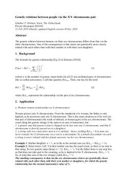 Genetic relations between people via the X/Y chromosome pair