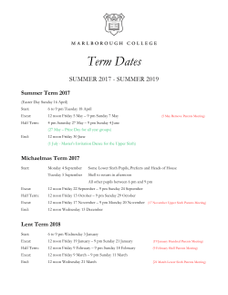 Term Dates 2017 - Marlborough College