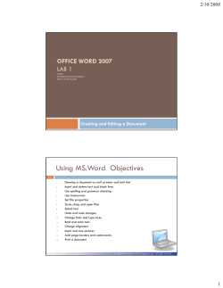 Lesson-6: MS Word-2007. Part 1/3