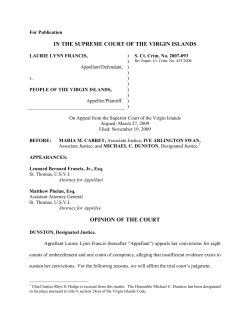 Opinion - Supreme Court of the Virgin Islands