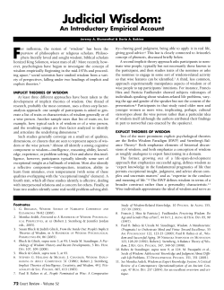 Judicial Wisdom - American Judges Association
